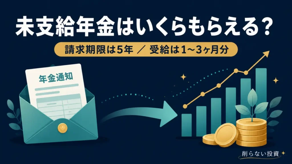 未支給年金の受給額や請求手続きと投資活用を解説する記事のアイキャッチ画像