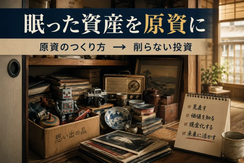 メルカリに出品すれば1世帯あたり平均70万円の利益になることを示す過程の押し入れにある不用品の画像。